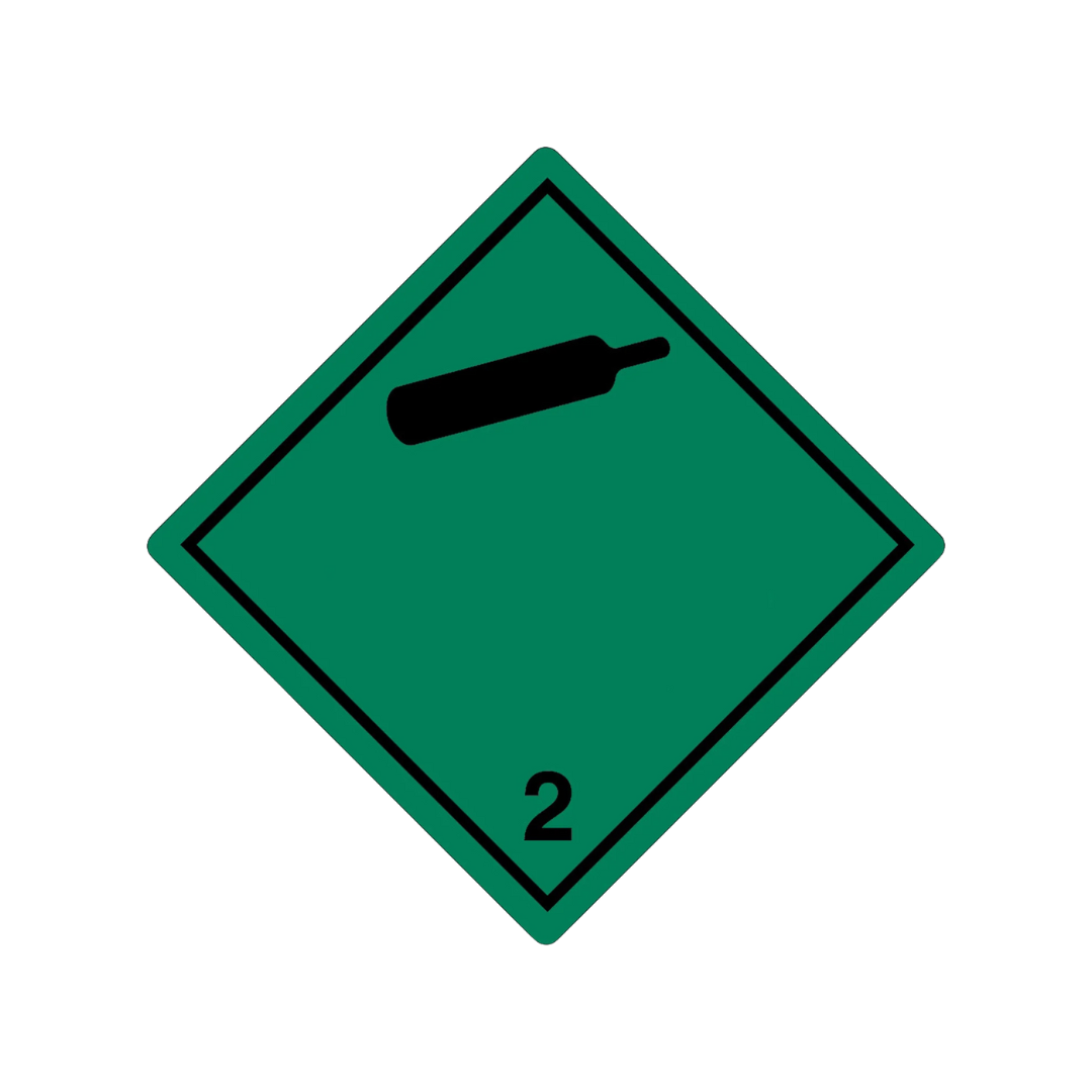 Gefahrgutetikett Klasse 2.2 (Nicht entzündbare Gase), 100 x 100 mm, Folie, Rolle à 1.000 Stk.