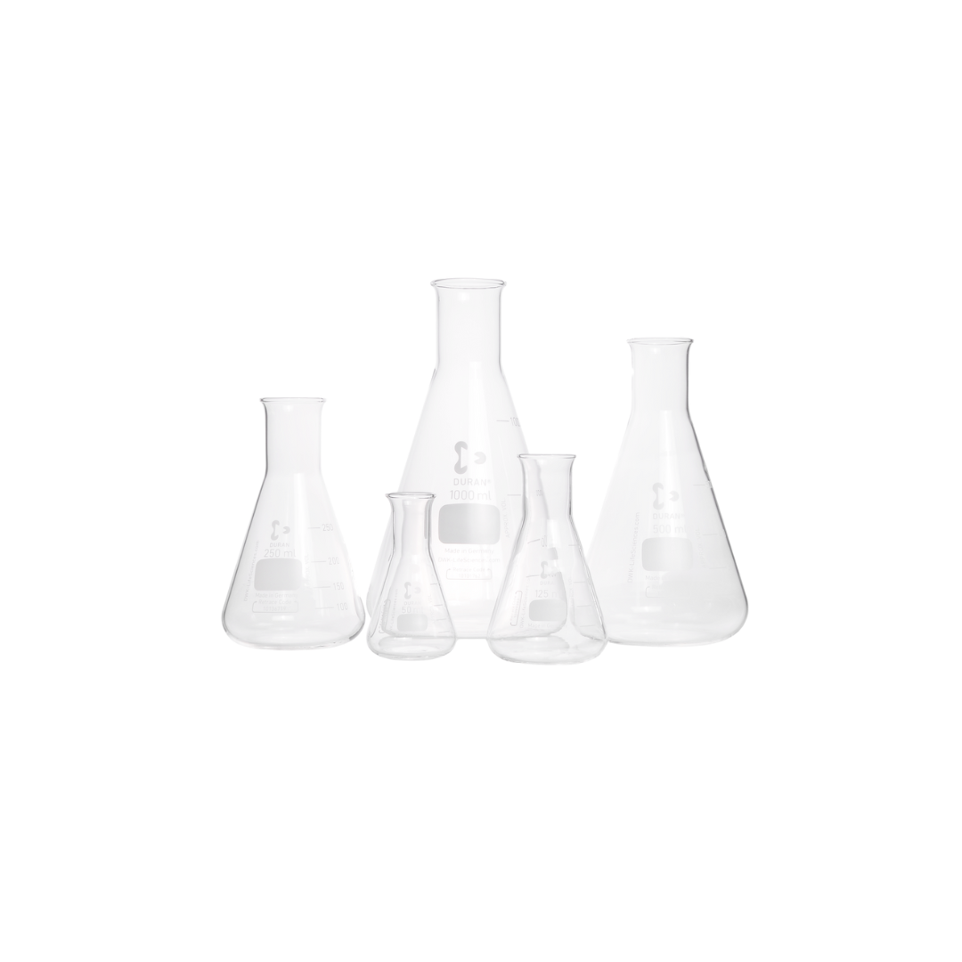 DURAN Erlenmeyerkolben Enghals, 3000 ml, 2er Pack, DIN ISO 1773, 212166808