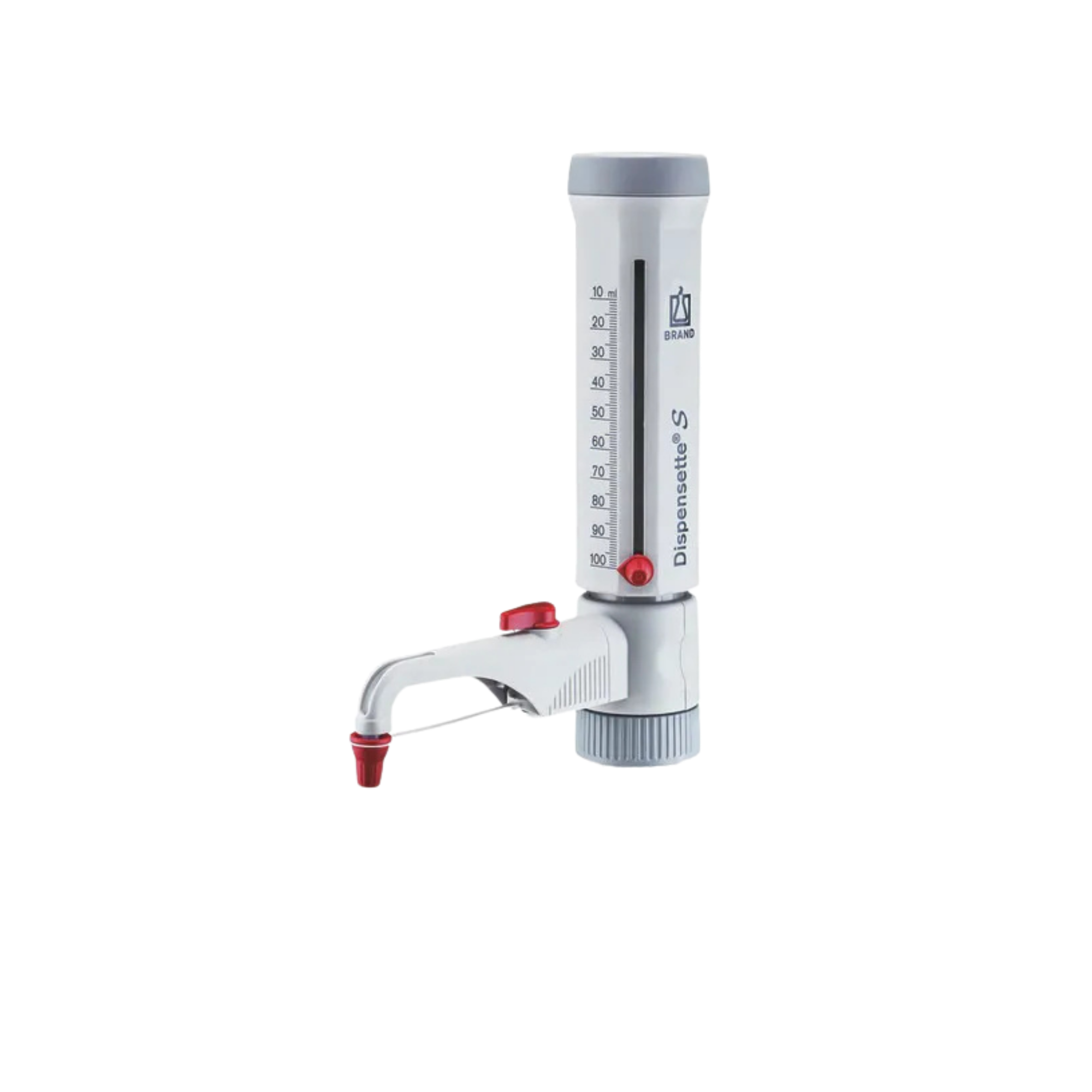 BRAND Dispensette S Analog, ohne Rückdosierventil, Flaschenaufsatz-Dispenser (0,1 – 100 ml) - 0,1 ml - 1 ml